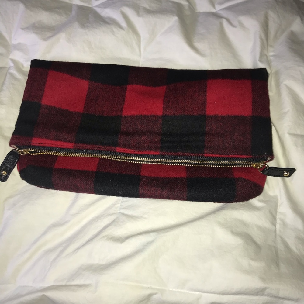 Talbots Black And Red Checkered Clutch - image 1